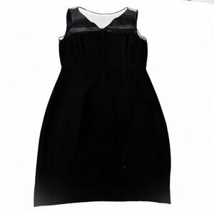 Max Mara LBD Italy Sleeveless Cocktail Dress Sheer Neckline Size S/M